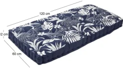 Coussin de palette en coton imprimé 120 x 60 cm (Imprimé Latina)