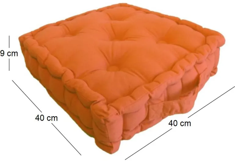 Coussin de sol en coton 40 cm (Orange)