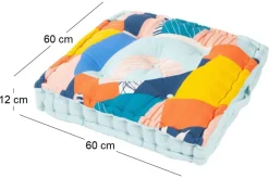Coussin de sol en coton 60 x 60 x 12 cm (Imprimé Papercut)