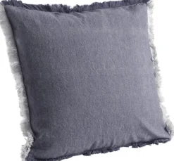 Coussin en coton avec franges (Gris)
