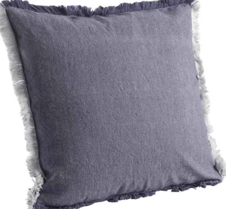 Coussin en coton avec franges (Gris)