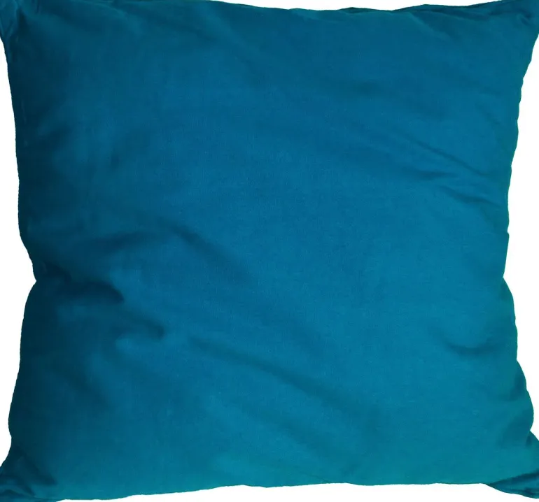 Coussin en coton coloré Salsa 60 cm (Bleu Canard)