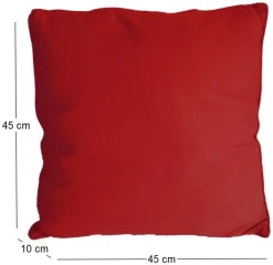 Coussin en coton coloré Salsa 45 cm (Rouge)