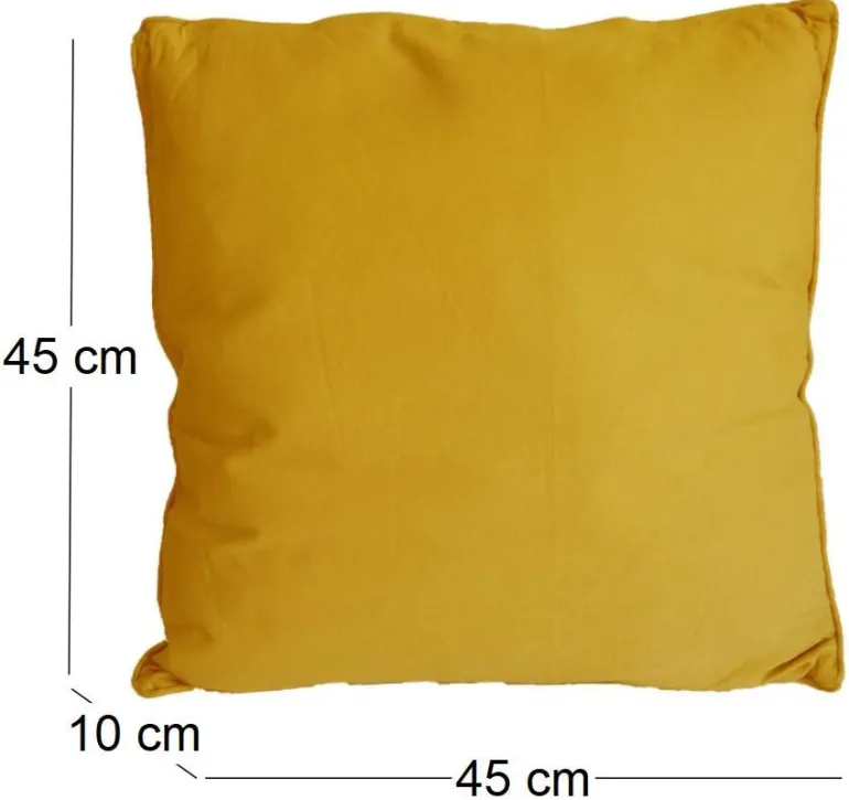 Coussin en coton coloré Salsa 45 cm (Jaune moutarde)