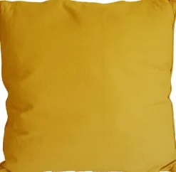 Coussin en coton coloré Salsa 45 cm (Jaune moutarde)