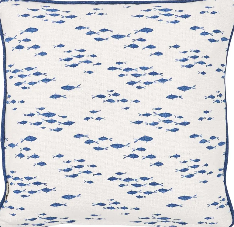 Coussin en coton Sea 45 x 45 cm (Banc de poissons)