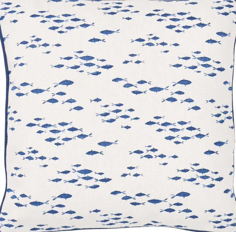 Coussin en coton Sea 45 x 45 cm (Banc de poissons)