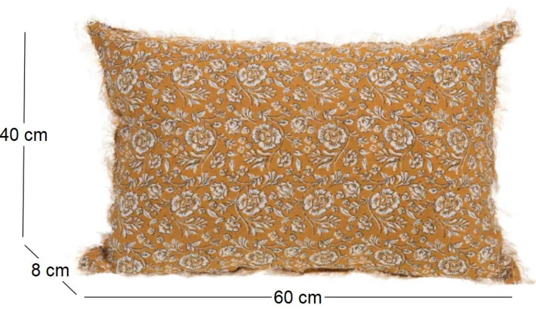Coussin en lin à motifs Capucine 40 x 60 cm (Jaune)