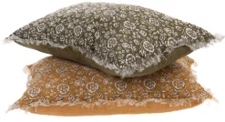 Coussin en lin à motifs Capucine 40 x 60 cm (Jaune)