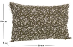 Coussin en lin à motifs Capucine 40 x 60 cm (Vert)