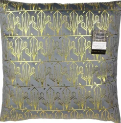 Coussin en velours imprimé Gold déhoussable 40 cm (Gris)