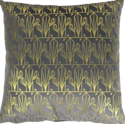 Coussin en velours imprimé Gold déhoussable 40 cm (Gris)