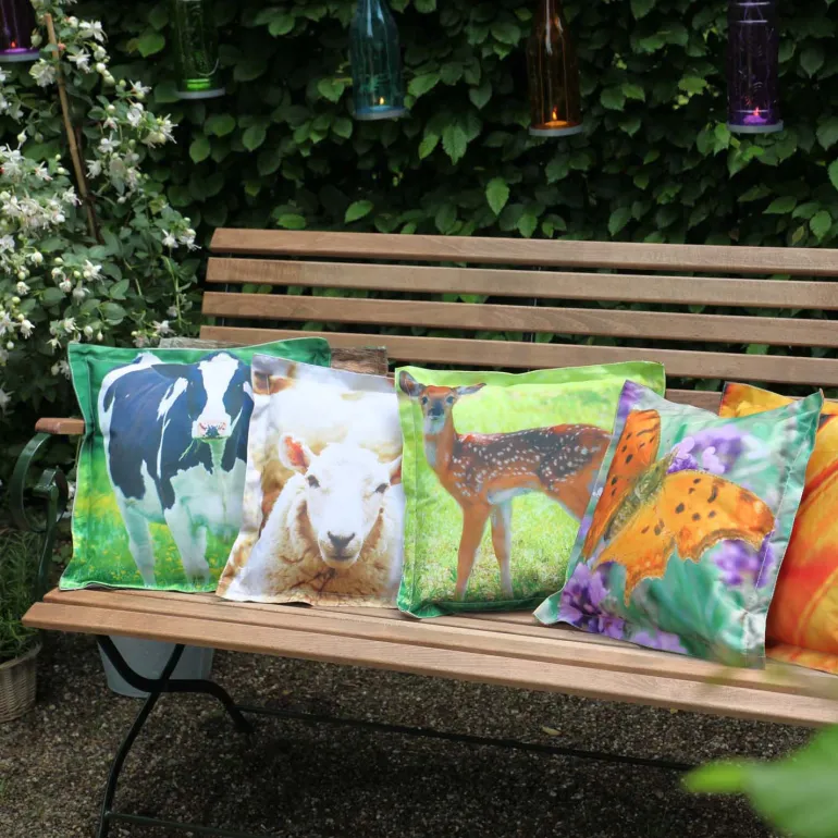 Coussin extérieur imperméable daim (41,5 x 41,5 x 10 cm)