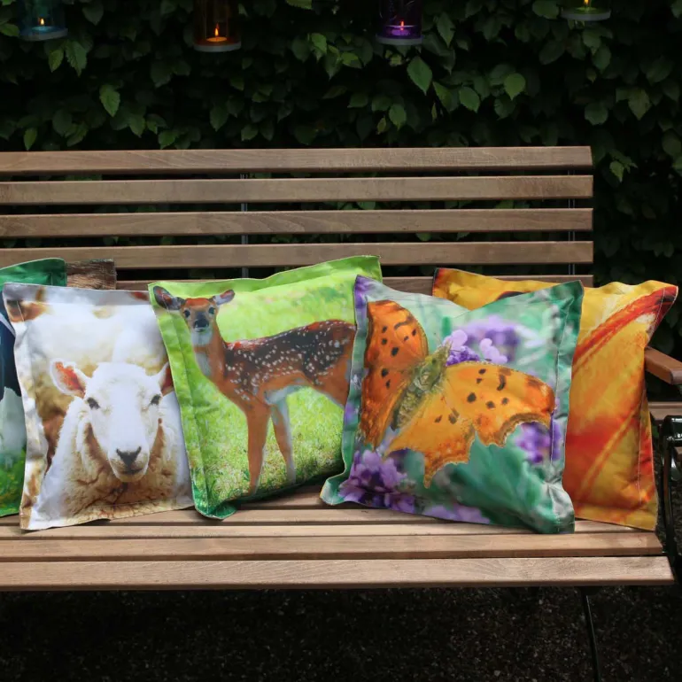 Coussin extérieur imperméable daim (41,5 x 41,5 x 10 cm)