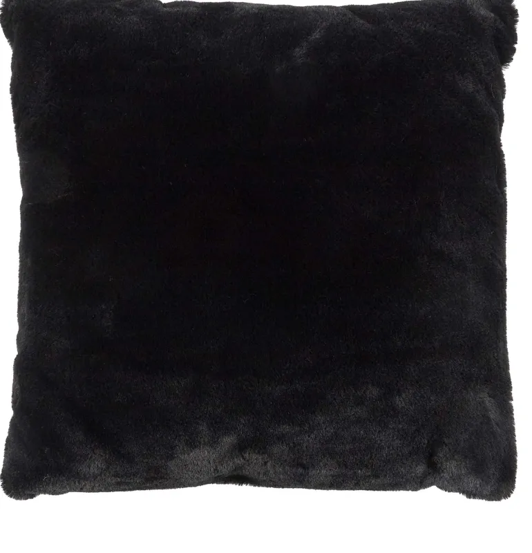 Coussin imitation fourrure 40 x 40 cm Opulence (Noir)