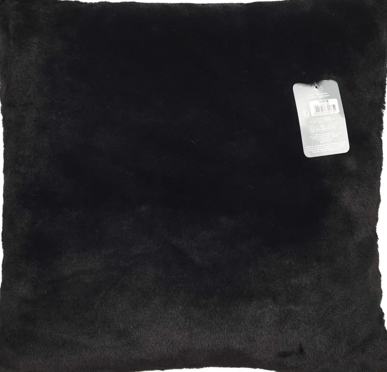 Coussin imitation fourrure 40 x 40 cm Opulence (Noir)