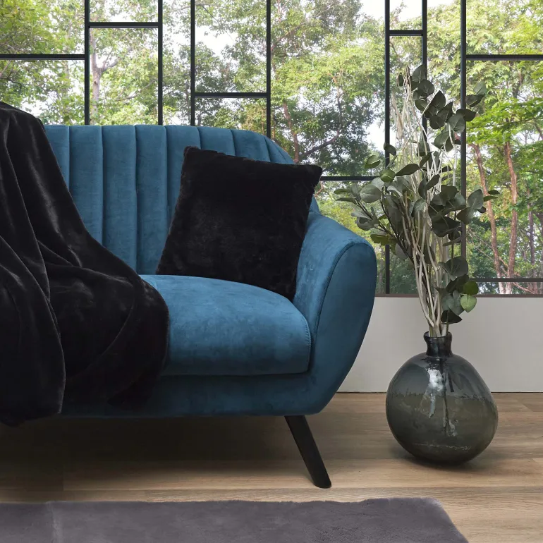 Coussin imitation fourrure 40 x 40 cm Opulence (Noir)