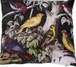 Coussin imprimé oiseaux sur branche 45 cm