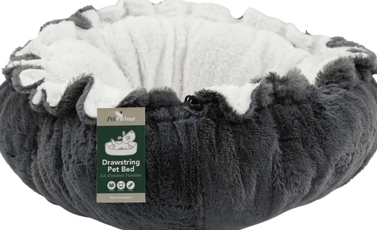 Coussin pour animaux avec lien de serrage 80 x 19 cm (Gris)