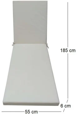 Coussin pour bain de soleil déhoussable Monte Carlo (Ivoire)