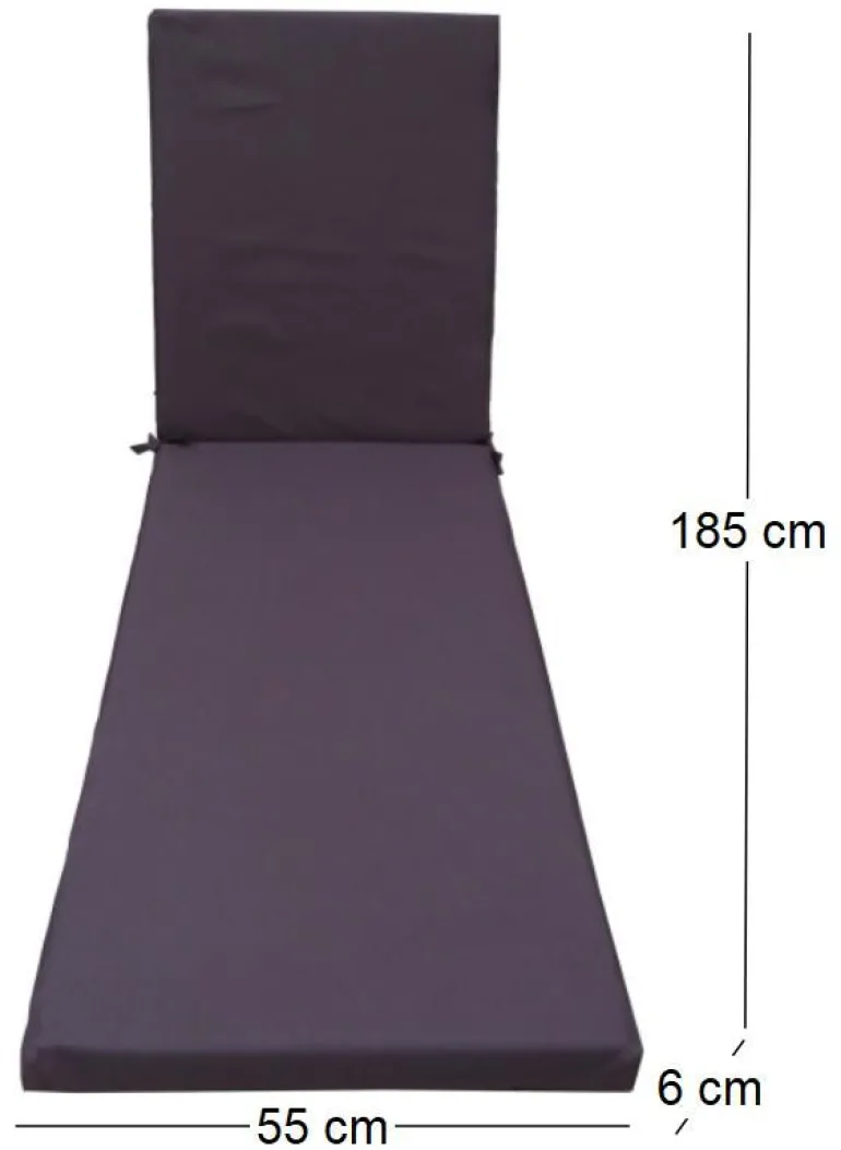Coussin pour bain de soleil déhoussable Monte Carlo (Ardoise)