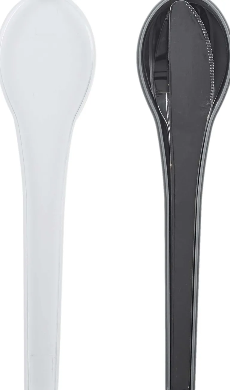 Couverts à emporter tout en un acier inoxydable (Etui gris)