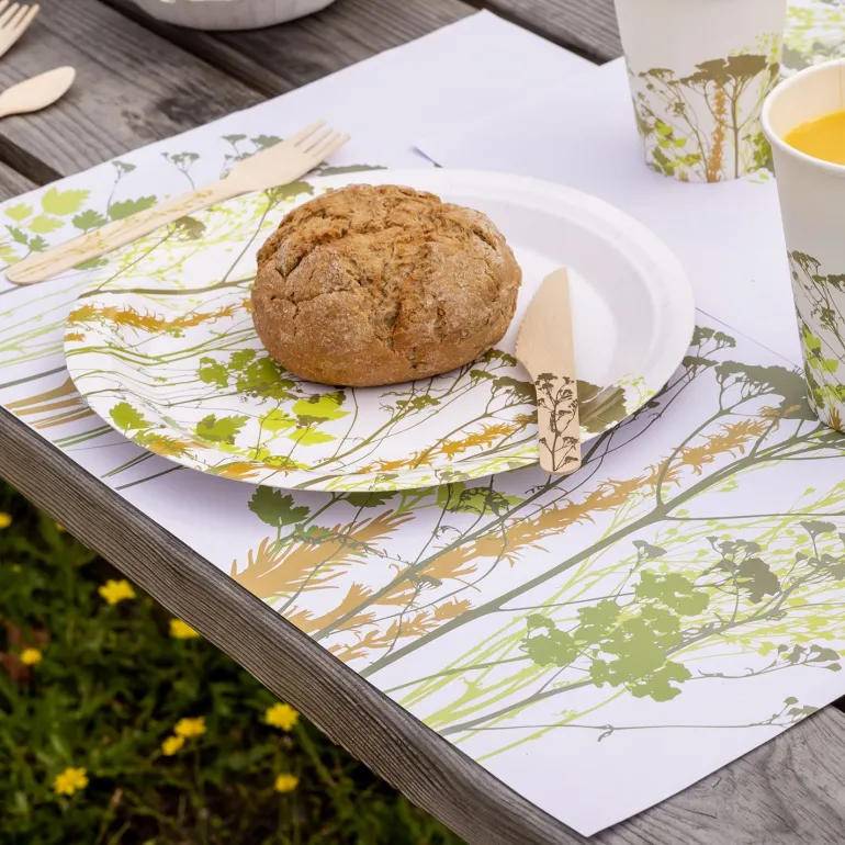 Couverts en bois 100% compostable Herbe (Fourchettes Lot de 20)