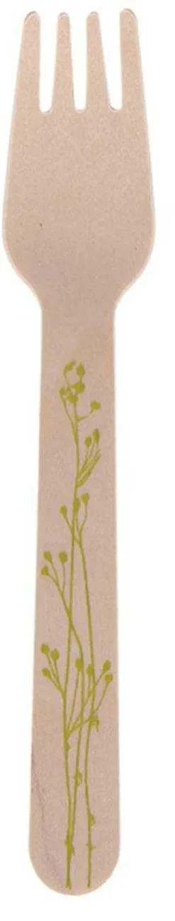 Couverts en bois 100% compostable Herbe (Fourchettes Lot de 20)