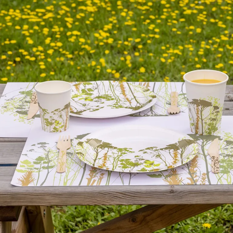 Couverts en bois 100% compostable Herbe (Couteaux Lot de 20)