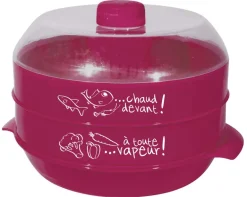 Cuit-vapeur à 2 étages spécial micro-ondes 2.4L (Fuschia)