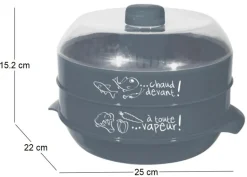 Cuit-vapeur à 2 étages spécial micro-ondes 2.4L (Gris anthracite)