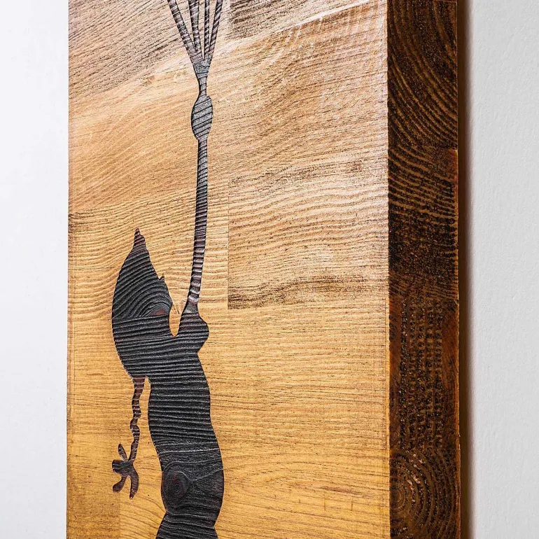 Décoration murale en bois et métal Walnut (Enfant et ballons)