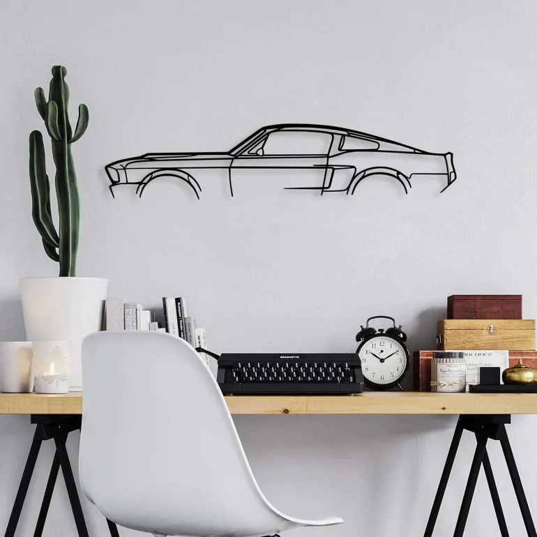 Décoration murale en métal Voiture (1967 Ford Mustang Shelby GT500)