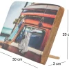 Décoration murale ou à poser en bois émaillé Surf
