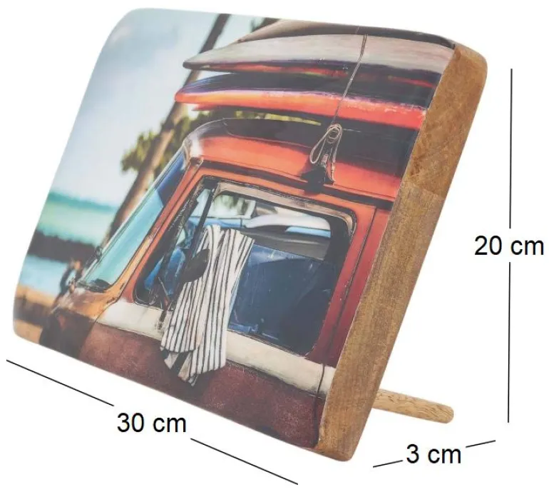 Décoration murale ou à poser en bois émaillé Surf