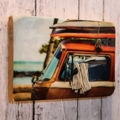 Décoration murale ou à poser en bois émaillé Surf