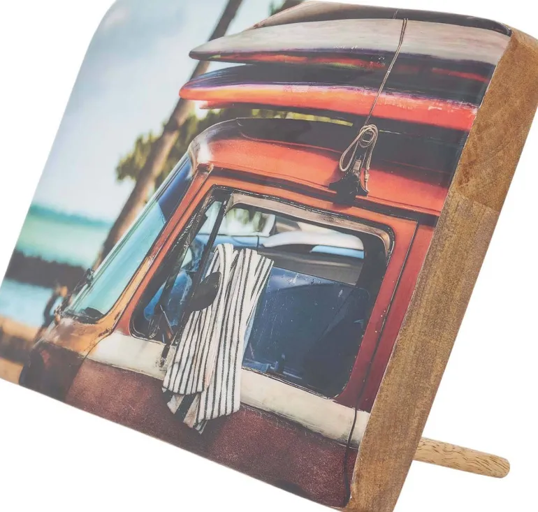 Décoration murale ou à poser en bois émaillé Surf