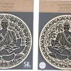 Décoration murale ronde Bouddha 40 cm en bois sculpté
