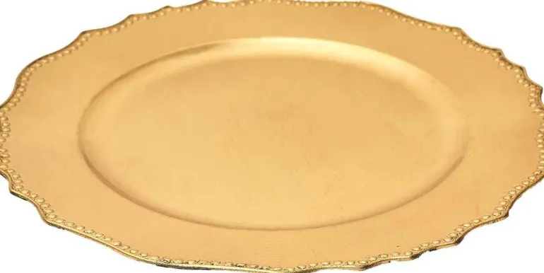 Dessous d'assiette en plastique doré Royal (Lot de 6)