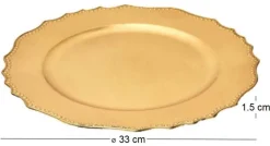 Dessous d'assiette en plastique doré Royal (Lot de 6)