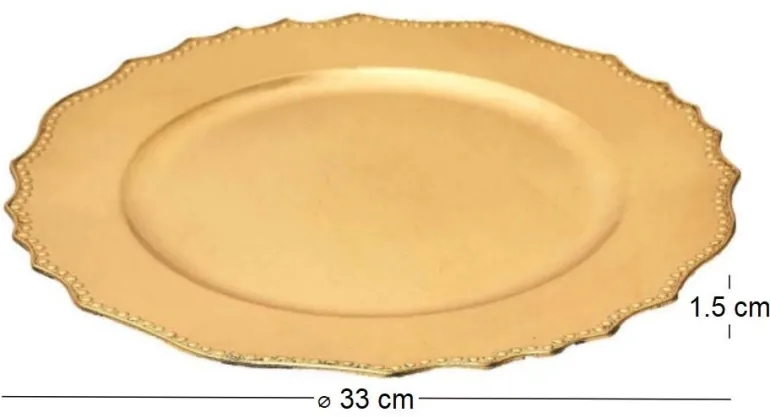 Dessous d'assiette en plastique doré Royal (Lot de 6)