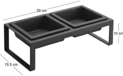 Double gamelle design surélevée pour chat Tower (Noir)