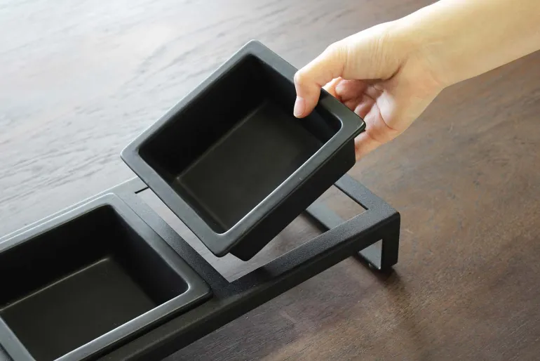 Double gamelle design surélevée pour chat Tower (Noir)