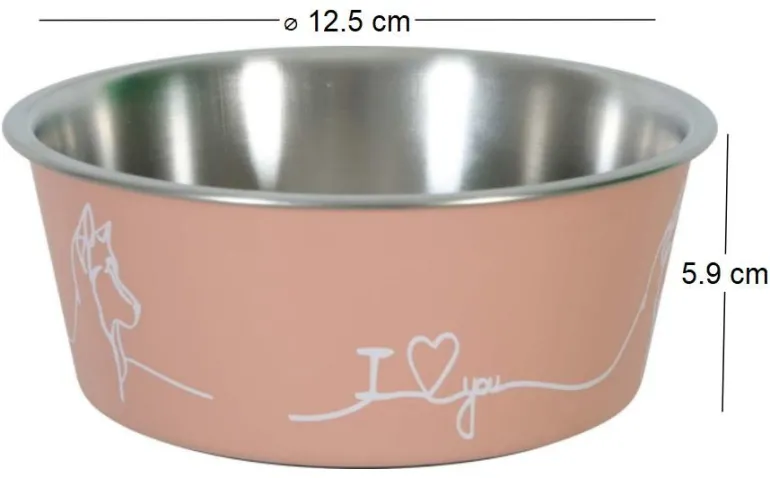 Ecuelle antidérapante rose pour chiens Love dog (400 ml)