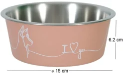 Ecuelle antidérapante rose pour chiens Love dog (750 ml)