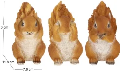 Ecureuils expressifs en résine (Lot de 3)