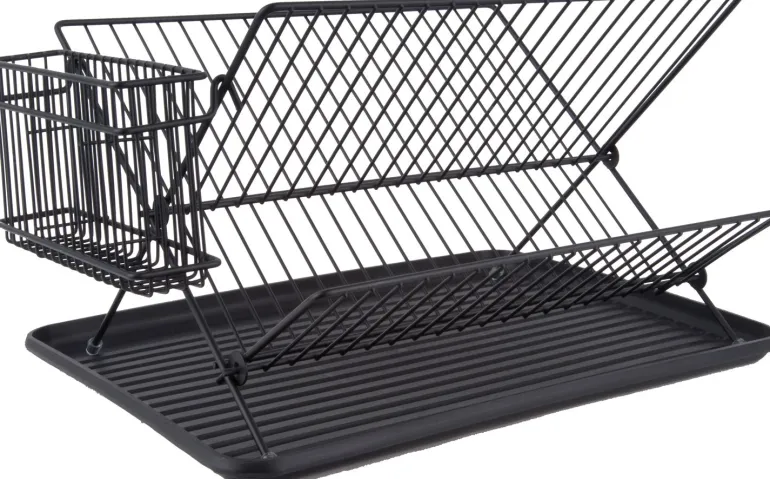 Egouttoir à vaisselle en métal Rack (Noir)