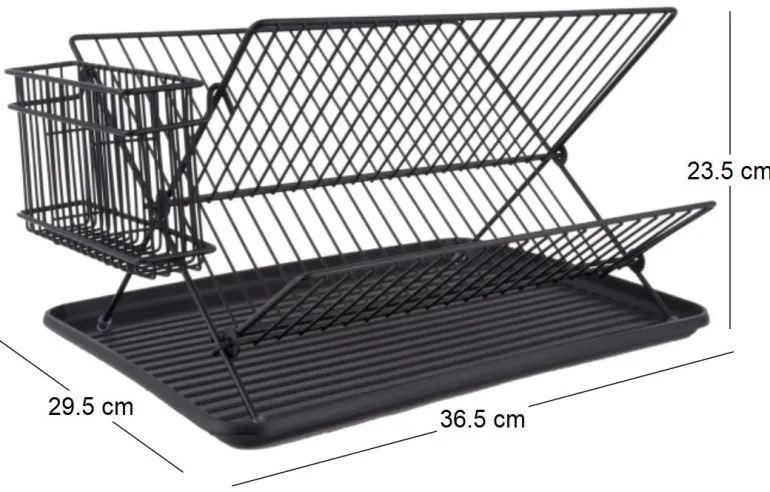 Egouttoir à vaisselle en métal Rack (Noir)