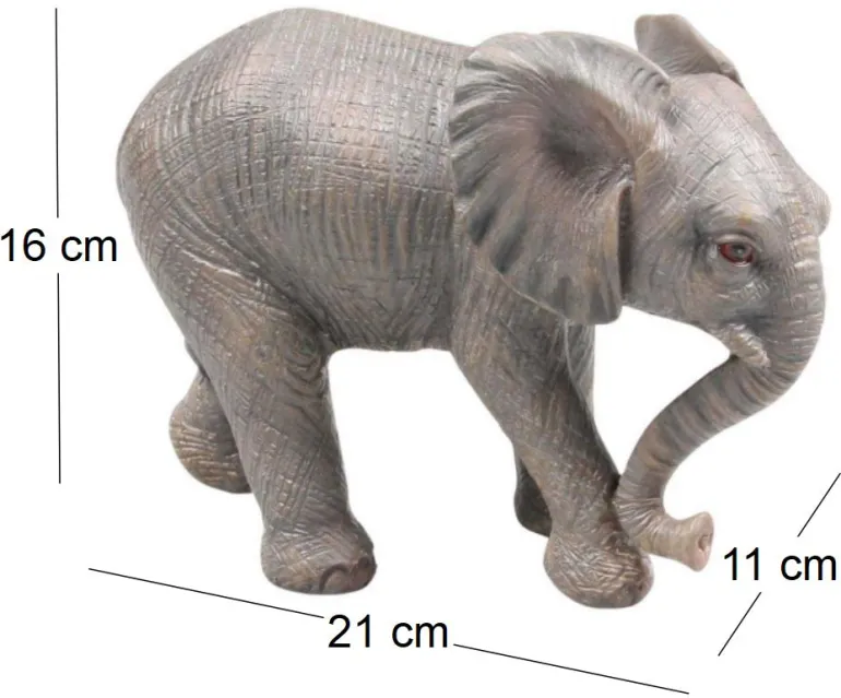 Eléphant en résine (Taille 2 (21 x 11 x 16 cm))