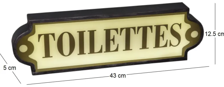 Enseigne lumineuse Toilettes 43 cm